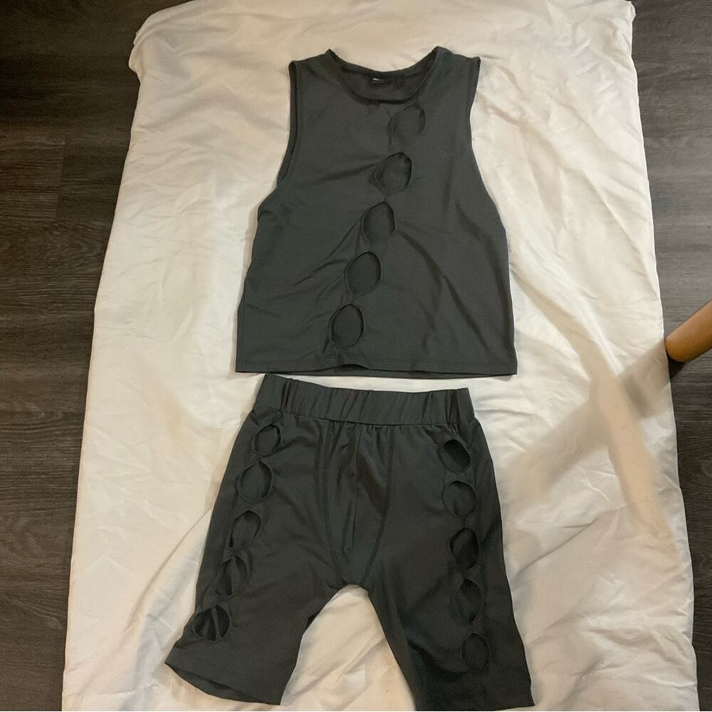 ASOS Design Cut Out Short Set S Unisex Casual Activewear Athleisure Sportswear
